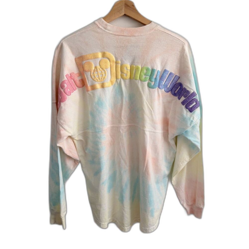 Disney Parks Walt Disney World Spirit Jersey XS Cotton Candy Tie Dye Glitter
